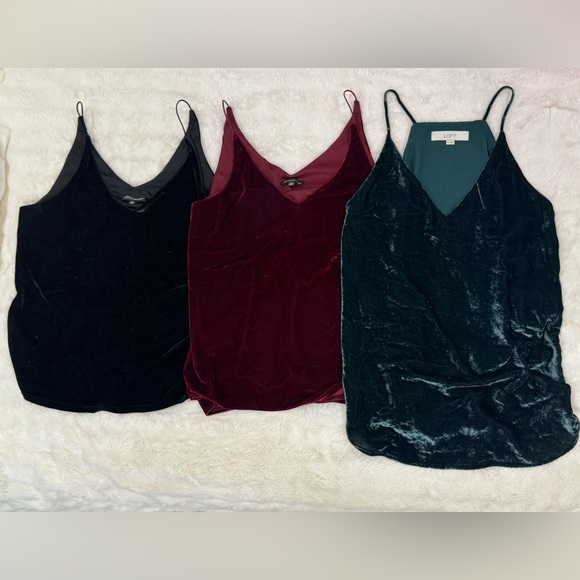 Shinestar Tops - Shinestar Velvet Camisole Set - Burgundy and Black.
 LOFT Emerald Green